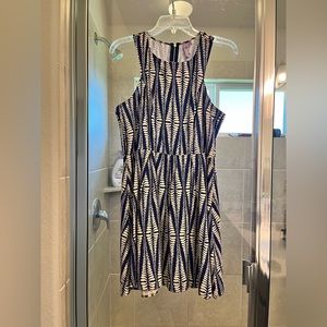 Navy & White dress, beautiful zipper down the back!